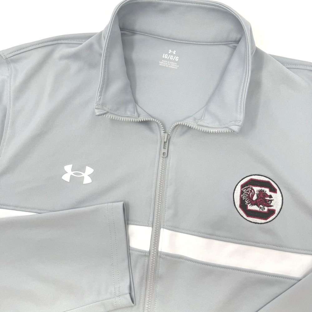 Under Armour South Carolina Gamecocks Mens Large Grey Full Zip Track Jacket‎